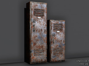 a set of two rigged lockers school-gym-workplace Model 3D