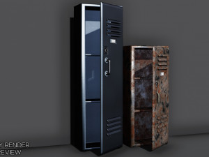 a set of two rigged lockers school-gym-workplace Model 3D
