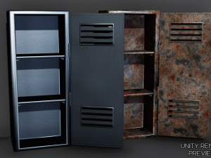 a set of two rigged lockers school-gym-workplace Model 3D