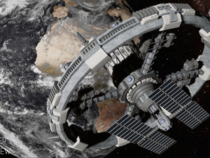 sci-fi space station Model 3D