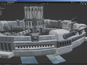 科幻空间站 3D 模型