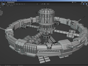 sci-fi space station Model 3D