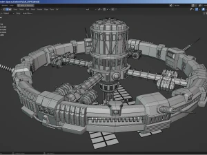 科幻空间站 3D 模型