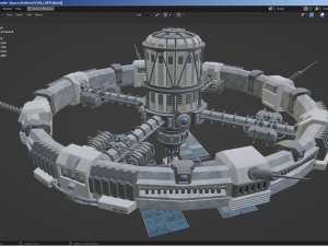 sci-fi space station Model 3D