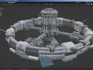 科幻空间站 3D 模型