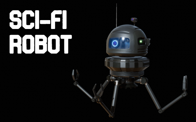 sci-fi robot - droid bone-rigged 3D मॉडल .c4d .max .obj .3ds .fbx .stl .blend 