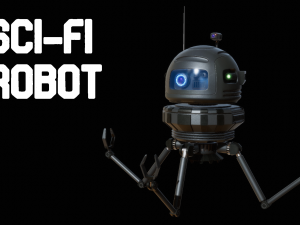 sci-fi robot - droid bone-rigged 3D Model