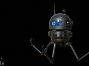 sci-fi robot - droid bone-rigged 3D मॉडल