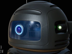 sci-fi robot - droid bone-rigged 3D Model