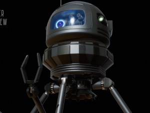 sci-fi robot - droid bone-rigged 3D मॉडल
