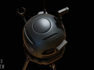 sci-fi robot - droid bone-rigged 3D Model