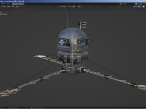 sci-fi robot - droid bone-rigged 3D मॉडल
