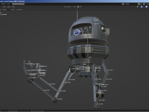sci-fi robot - droid bone-rigged 3D मॉडल