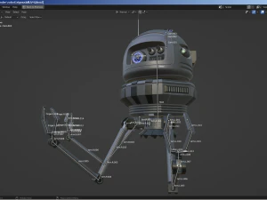sci-fi robot - droid bone-rigged 3D Model