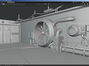 isometric industrial-scifi hall 3D Модель