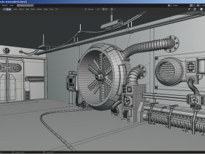 isometric industrial-scifi hall 3D Модель
