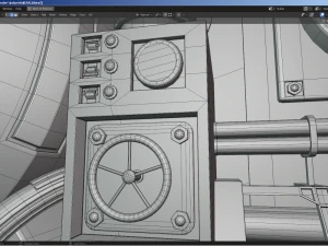isometric industrial-scifi hall 3D Model