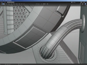isometric industrial-scifi hall 3D Model