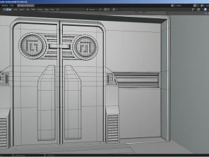 isometric industrial-scifi hall 3D Model