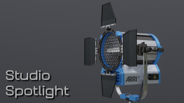 Photography Studio Spotlight 3D Model .c4d .max .obj .3ds .fbx .stl .blend 