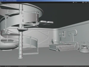 Sci-Fi Stylized Isometric Bedroom 3D Model