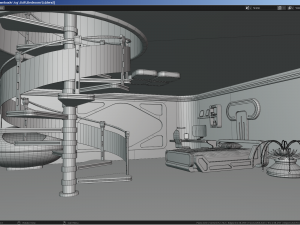 Sci-Fi Stylized Isometric Bedroom Modelo 3D