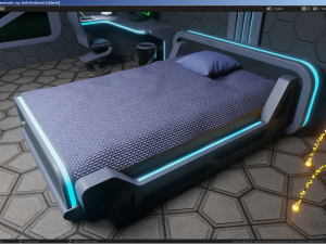 Sci-Fi Stylized Isometric Bedroom Modelo 3D