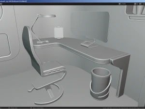 Sci-Fi Stylized Isometric Bedroom 3D Model