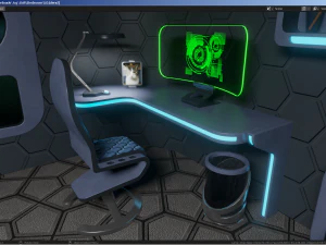 Sci-Fi Stylized Isometric Bedroom 3D Model