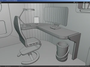 Sci-Fi Stylized Isometric Bedroom 3D Model