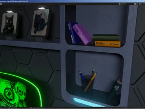 Sci-Fi Stylized Isometric Bedroom 3D Model