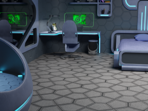 Sci-Fi Stylized Isometric Bedroom Modelo 3D