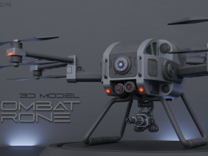 Military Combat Hexacopter Drone 3D Модель