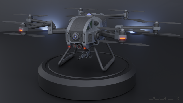 Military Combat Hexacopter Drone Modelo 3D