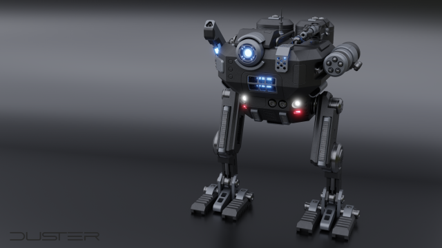Sci-Fi Combat Mech - FK rigged 3D Model .c4d .max .obj .3ds .fbx .stl .blend 
