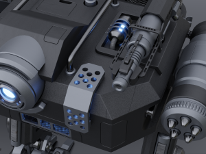 Sci-Fi Combat Mech - FK rigged 3D Model