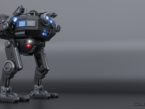 Sci-Fi Combat Mech - FK rigged 3D Model