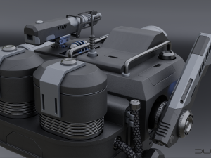 Sci-Fi Combat Mech - FK rigged 3D Model
