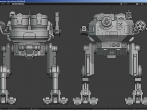 Sci-Fi Combat Mech - FK rigged 3D Model