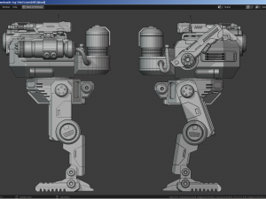 Sci-Fi Combat Mech - FK rigged 3D Model