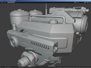 Sci-Fi Combat Mech - FK rigged 3D Model
