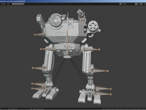 Sci-Fi Combat Mech - FK rigged 3D Model