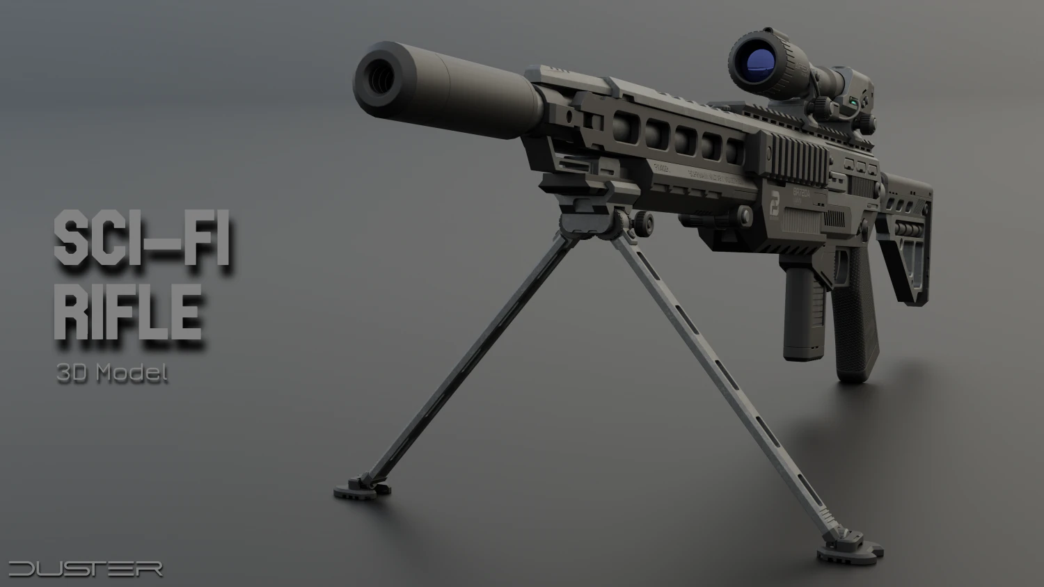 科幻步枪 3D 模型 .c4d .max .obj .3ds .fbx .stl .blend 