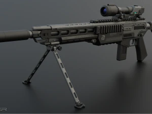 科幻步枪 3D 模型
