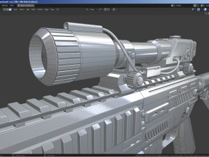 科幻步枪 3D 模型