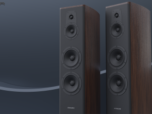 Dynaudio speakers and power amplifier Modelo 3D