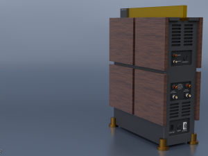 Dynaudio speakers and power amplifier Modelo 3D