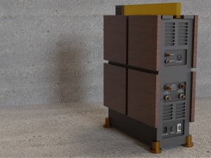 Dynaudio speakers and power amplifier Modelo 3D