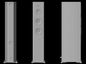 Dynaudio speakers and power amplifier Modelo 3D