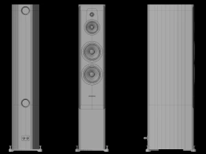 Dynaudio speakers and power amplifier 3D Model